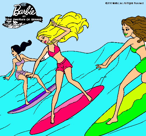 Dibujo Barbie de nuevo con sus amigas pintado por rusabcn