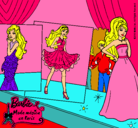 Dibujo Barbie, desfilando por la pasarela pintado por kathitha