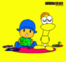 Dibujo Pocoyó y Pato pintado por pocoyo