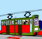 Dibujo Tranvía con pasajeros pintado por armagedon