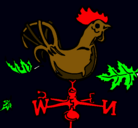 Dibujo Veletas y gallo pintado por inbierno 