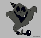 Dibujo Fantasma con sombrero de fiesta pintado por Alicia-Peke