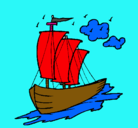 Dibujo Barco velero pintado por edurne