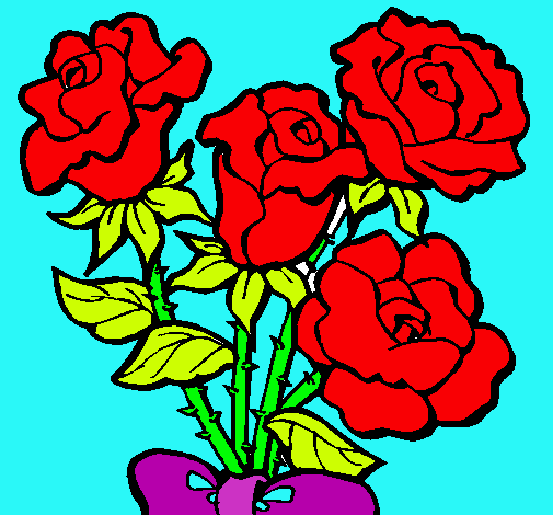 Dibujo Ramo de rosas pintado por Loren
