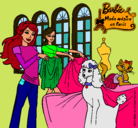 Dibujo Barbie y su amiga mirando ropa pintado por virupa