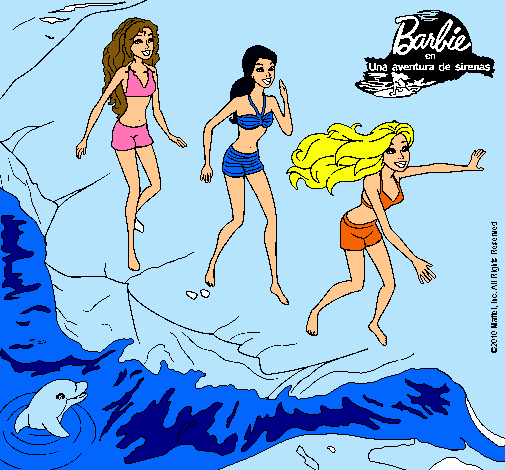 Barbie y sus amigas en la playa