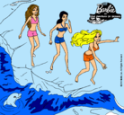 Dibujo Barbie y sus amigas en la playa pintado por 666021525