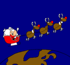 Dibujo Papa Noel repartiendo regalos 3 pintado por damian