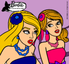 Dibujo Barbie y su amiga pintado por patiiiiiiiii