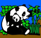 Dibujo Mama panda pintado por monce