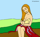 Dibujo Madre con su bebe pintado por layala