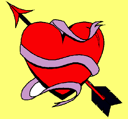 Dibujo Corazón con flecha pintado por rusabcn