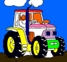 Dibujo Tractor en funcionamiento pintado por anahi_ahumad