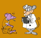 Dibujo Doctor y paciente ratón pintado por RATONES