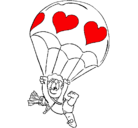 Dibujo Cupido en paracaídas pintado por sayur