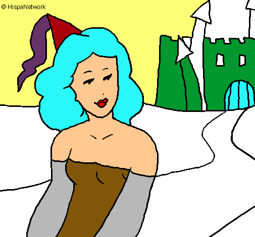 Dibujo Princesa y castillo pintado por vicenteros
