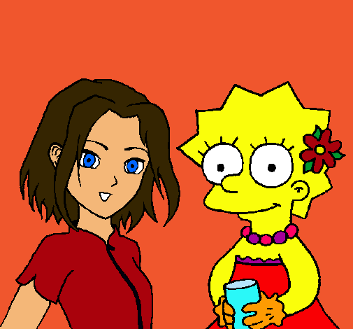 Dibujo Sakura y Lisa pintado por virupa