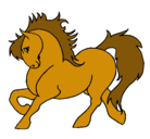 Dibujo Caballo robusto pintado por caballo
