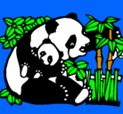 Dibujo Mama panda pintado por antonlla