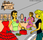 Dibujo Barbie en una tienda de ropa pintado por palomi