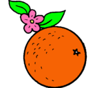 Dibujo naranja pintado por naranja