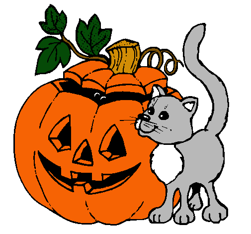 Calabaza y gato