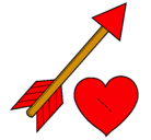 Dibujo Flecha y corazón pintado por carla45