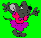 Dibujo Rata con vestido pintado por virupa