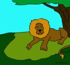 Dibujo Rey león pintado por virupa