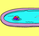 Dibujo Pelota en la piscina pintado por kmarisol
