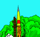 Dibujo Lanzamiento cohete pintado por israel
