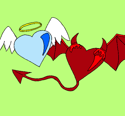 Dibujo Angel devil pintado por divamiss