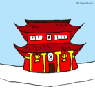 Dibujo Templo japonés pintado por evelim