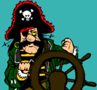Dibujo Capitán pirata pintado por borracho