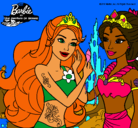 Dibujo Barbie se despiede de la reina sirena pintado por divina8
