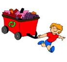 Dibujo Niño reciclando pintado por isabelarm