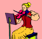 Dibujo Dama violinista pintado por ANALIA