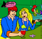 Dibujo Barbie y su amigo en la heladería pintado por hansel
