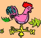 Dibujo Veletas y gallo pintado por BRAJELIS