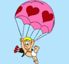 Dibujo Cupido en paracaídas pintado por maximoteamoo