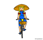 Dibujo China en bicicleta pintado por bhuijnmko