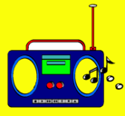 Dibujo Radio cassette 2 pintado por capito
