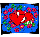 Dibujo Corazones y flores pintado por Amor