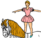 Dibujo Trapecista encima de caballo pintado por flekilla
