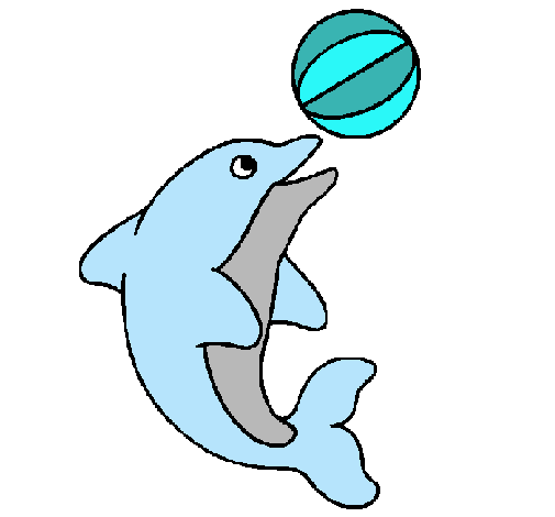 Dibujo Delfín jugando con una pelota pintado por majo