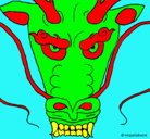 Dibujo Cabeza de dragón pintado por dominique