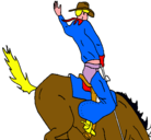 Dibujo Vaquero en caballo pintado por abimelec