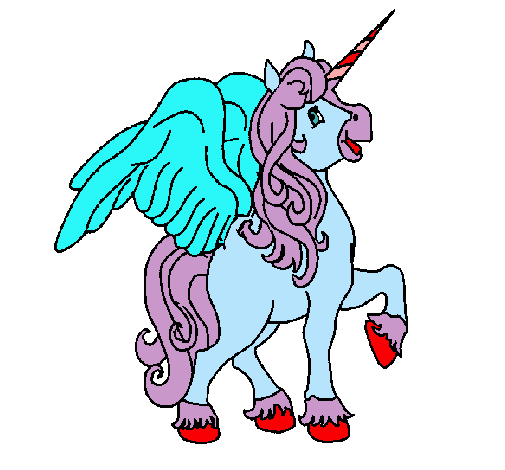 Dibujo Unicornio con alas pintado por areymimarchena