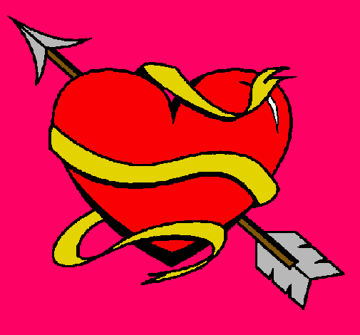 Dibujo Corazón con flecha pintado por vicktoria