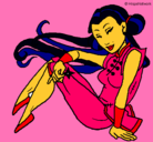 Dibujo Princesa ninja pintado por nicolet